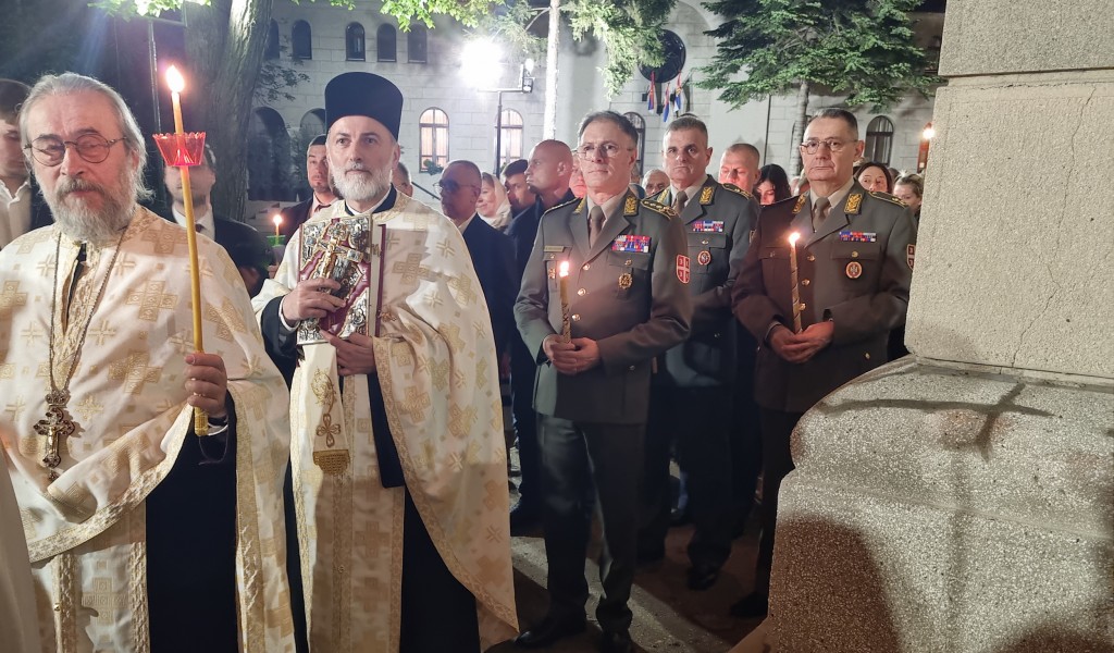 Chief of General Staff in Church of St Alexander Nevsky on Easter