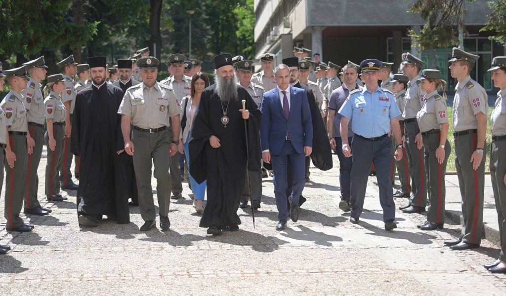 Patriarch Porfirije visits Military Academy
