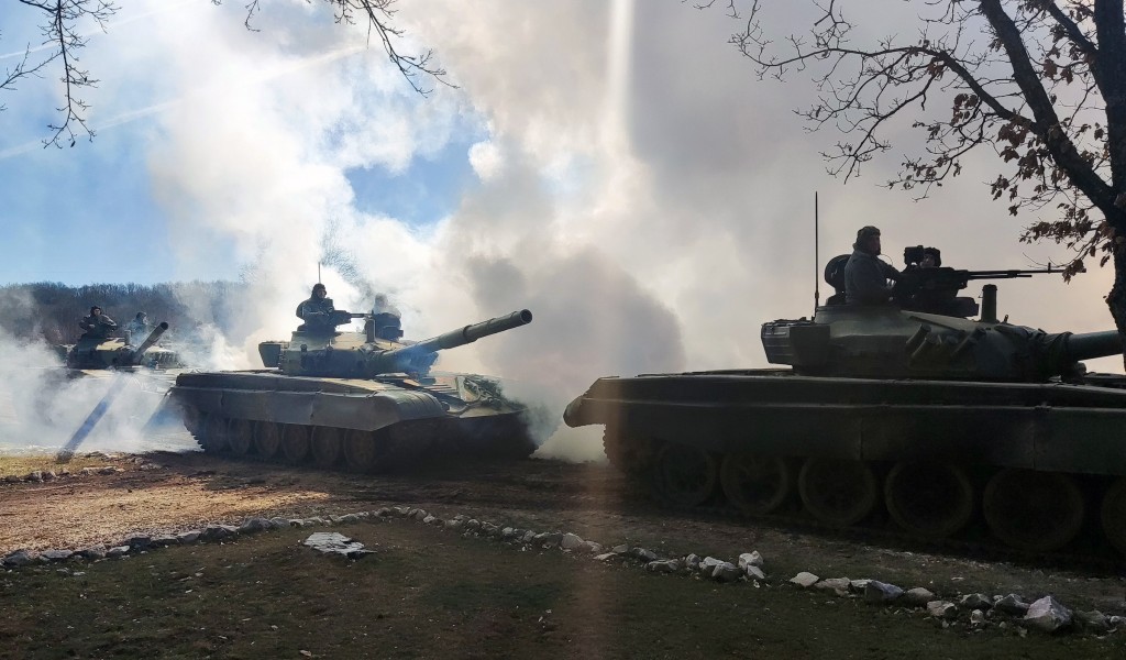Tank units undergo training