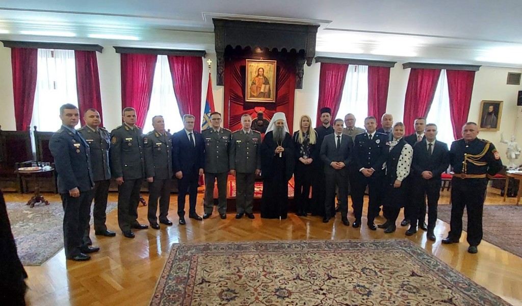 Serbian Patriarch Porfirije receives 12th generation of students pursuing Advanced Security and Defence Studies