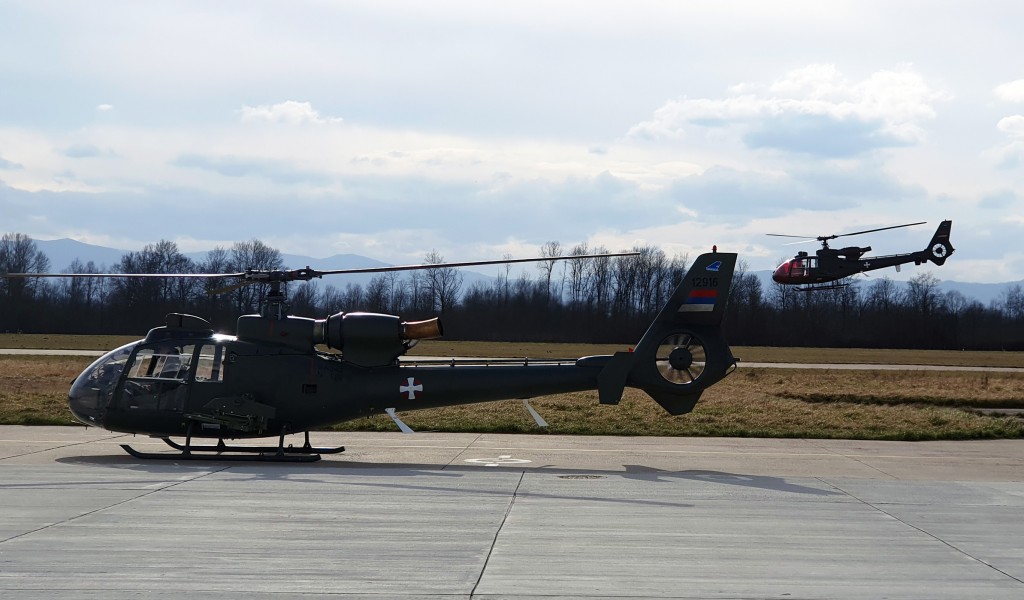 Cadets flight training with combat helicopters