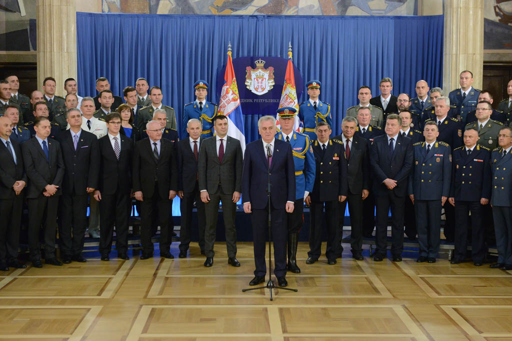 Reception by the President of the Republic on the occasion of the Serbian Armed Forces Day and Victory Day
