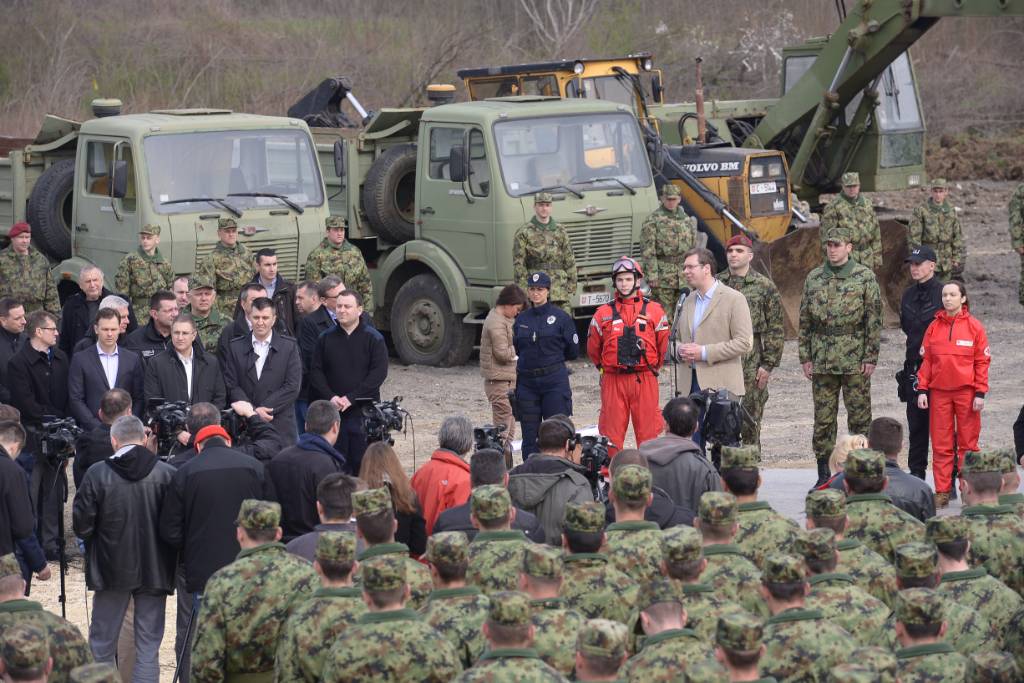 Prime Minister and Defence Minister in Obrenovac