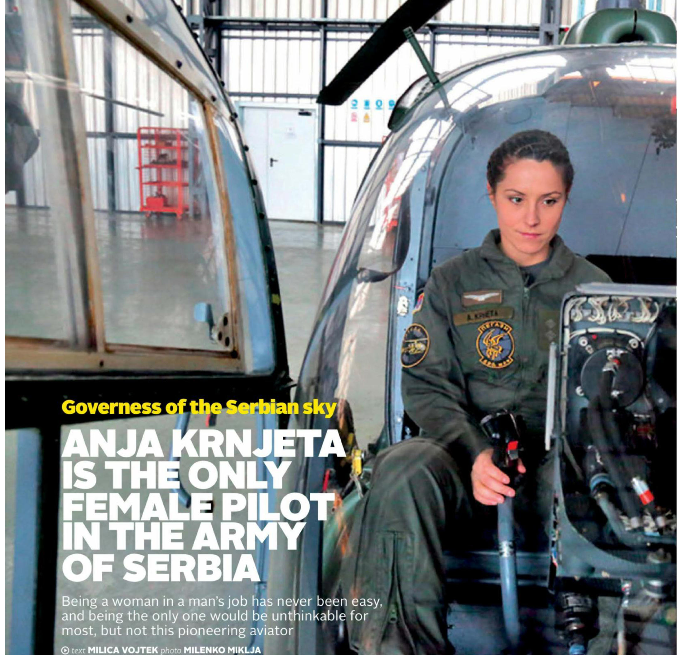 Anja Krneta is the only female pilot in the Army of Serbia