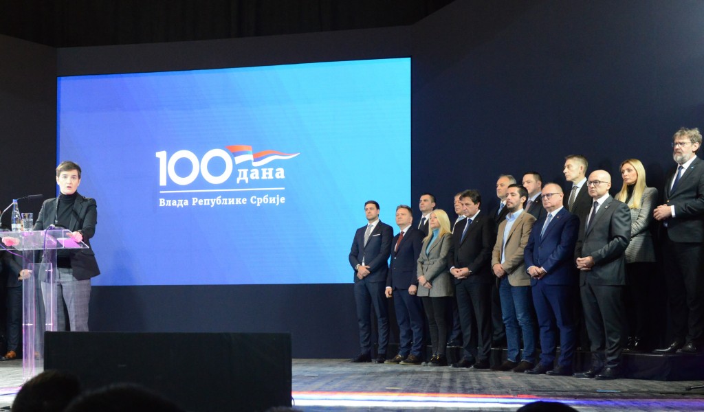 Minister Vučević attends briefing on Government s first 100 days in office