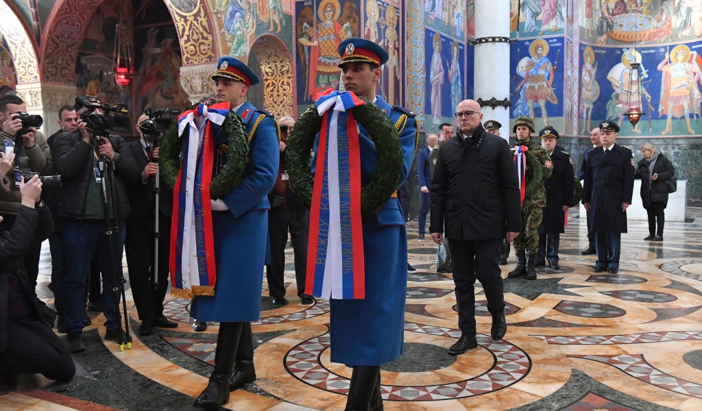Ministar Vučević položio venac u Crkvi Svetog Đorđa na Oplencu povodom Dana državnosti
