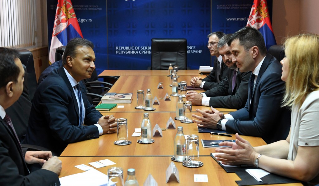 Sastanak ministra odbrane sa predstavnicima kompanije Reliance Group 