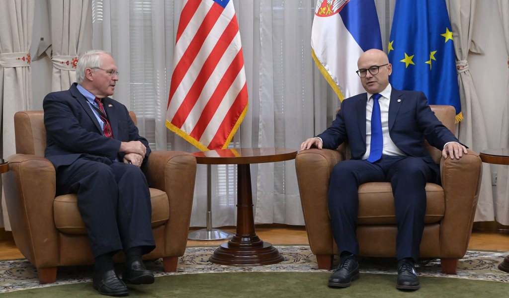 Deputy Prime Minister and Minister of Defence Vučević meets with U S Ambassador Hill