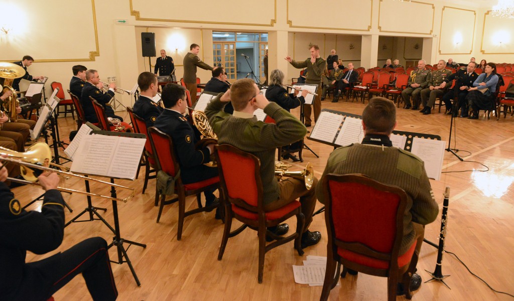 A rehearsal held before the concert of military bands of Serbia and Great Britain