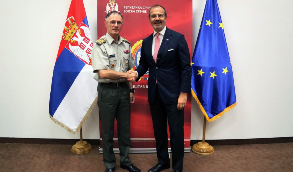 Meeting between General Mojsilović and Head of European Union Delegation to Serbia Sem Fabrizi