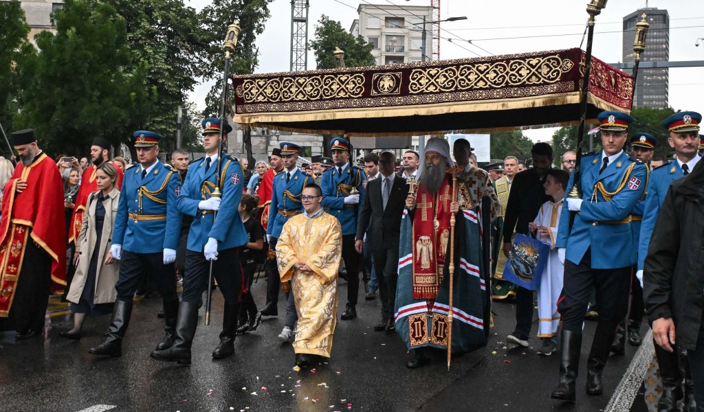 Members of Ministry of Defence and Serbian Armed Forces take part in Ascension Day Procession