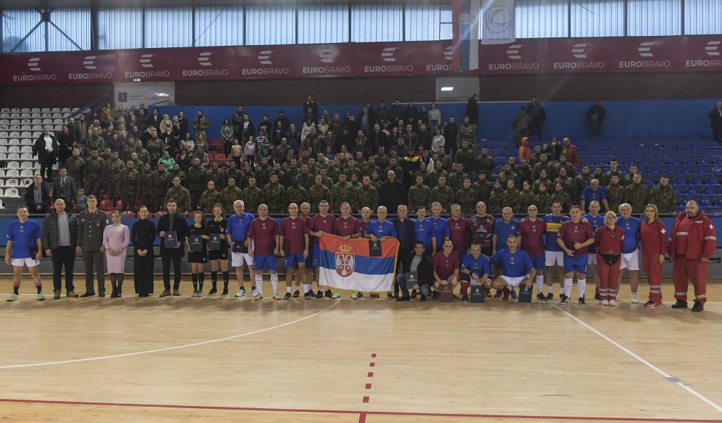 Military veterans’ indoor soccer exhibition match played