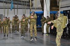 Basic parachute training for soldiers doing military service