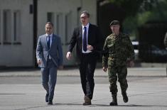 President Vučić Arrives at Airfield “Colonel-Pilot Milenko Pavlović” 