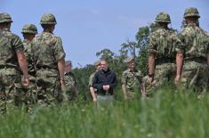 Minister Stefanović attends training and firing at Pasuljanske Livade