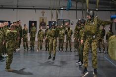 Basic parachute training for soldiers doing military service