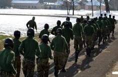 Basic parachute training for soldiers doing military service