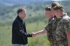 Minister Stefanović attends training and firing at Pasuljanske Livade