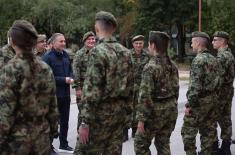 Minister Stefanović visits newly admitted Military Academy cadets