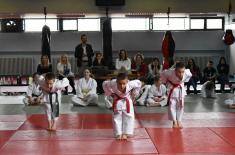 Members of karate club "Vazduhoplovac" visit Military Academy 