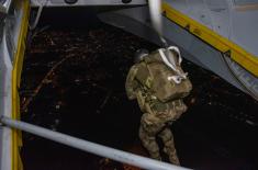 Routine night parachute training