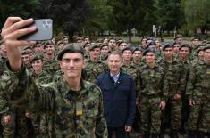Minister Stefanović visits newly admitted Military Academy cadets