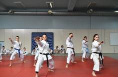 Members of karate club "Vazduhoplovac" visit Military Academy 