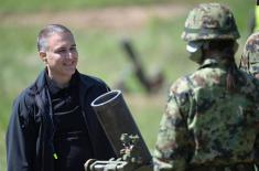 Minister Stefanović attends training and firing at Pasuljanske Livade