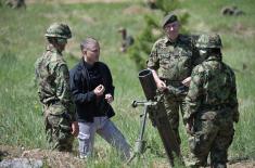 Minister Stefanović attends training and firing at Pasuljanske Livade