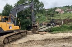 Serbian Armed Forces install temporary bridge near Novi Pazar