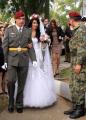 Wedding before the line of the 63rd Parachute Battalion