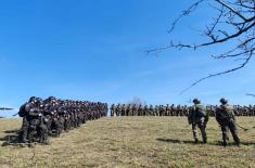 Military Academy cadets and students of University of Criminal Investigation and Police Studies march together