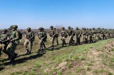 Military Academy cadets and students of University of Criminal Investigation and Police Studies march together