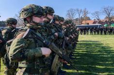 Military Academy cadets and students of University of Criminal Investigation and Police Studies march together