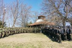 Military Academy cadets and students of University of Criminal Investigation and Police Studies march together