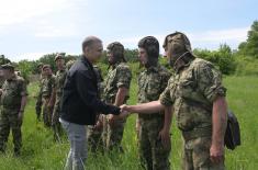 Minister Stefanović attends training and firing at Pasuljanske Livade