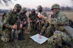 Basic NCO Course attendees in stationary camp