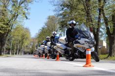 The Guard Conducts Training on Military Police Motorbikes 