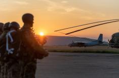 Routine night parachute training