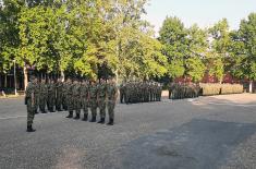 Beginning of basic training for soldiers doing military service