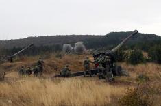 High fire accuracy of towed artillery