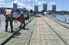 Serbian Armed Forces Installed Pontoon Bridge to the Lido Beach