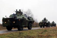 Training in the use of MP combat vehicles