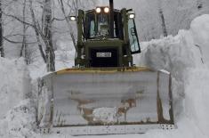 Serbian Armed Forces Engaged on Clearing Snowdrifts on Roads 