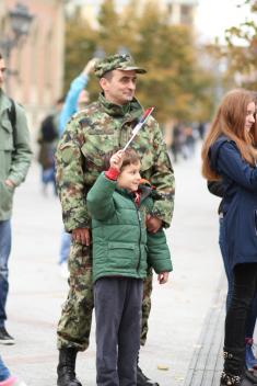 Promenade parade and military drill in Novi Sad