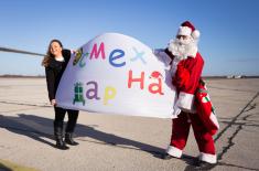 Santa Claus and Good Fairy at Batajnica airport 