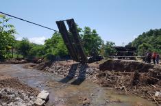 Serbian Armed Forces install bridge in the village of Sirča