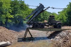 Serbian Armed Forces install bridge in the village of Sirča