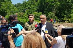 Serbian Armed Forces install bridge in the village of Sirča