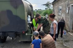 Today as well the Serbian Armed Forces Are Repairing Damaged Roads and Water Supply Installations in Flooded Areas